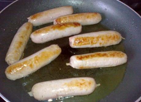 Bangers Braised in Merrydown Cider