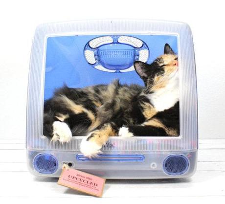 Upcycled Apple iMac Pet Bed Makes Your Cat A Screen Star