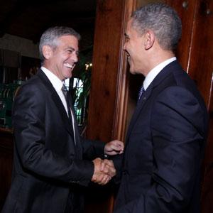 George Clooney and President Obama at fundraiser dinner