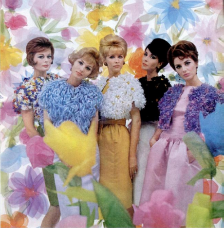 Fashion Flashback: Spring 1961. (Are those feathers, ballons, or...