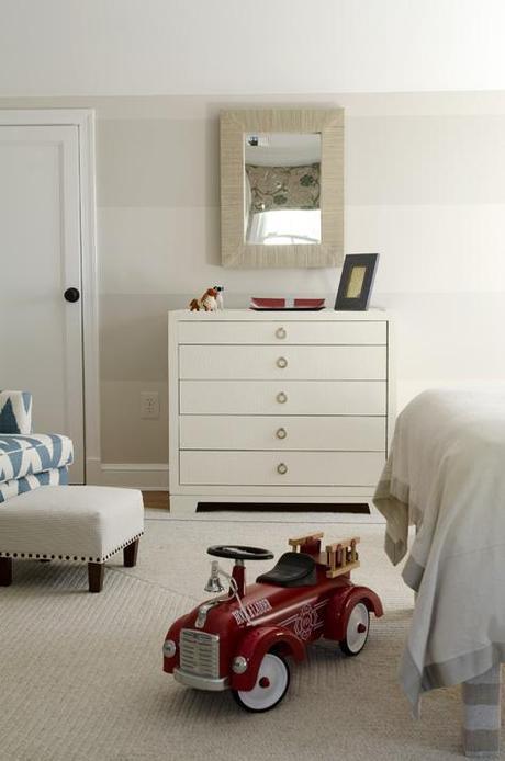 Finnian's Moon D.C. Design House white dresser striped walls