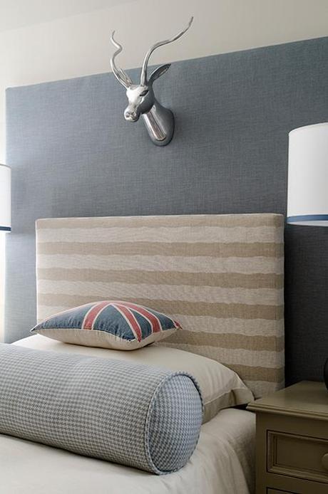 Finnian's Moon D.C. Design House striped headboard silver deer head