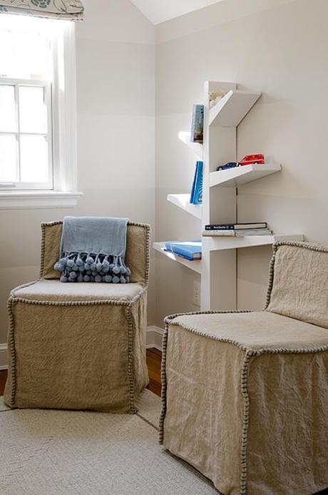 Finnian's Moon D.C. Design House 2012 linen chairs white tree bookshelf