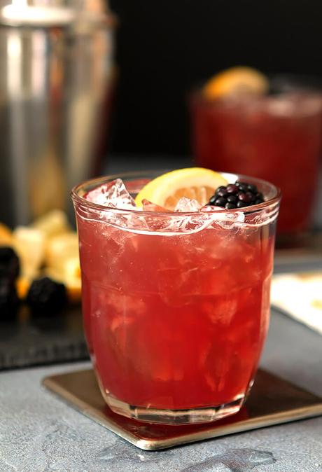 Blackberry, Bourbon, and Cranberry Cocktail