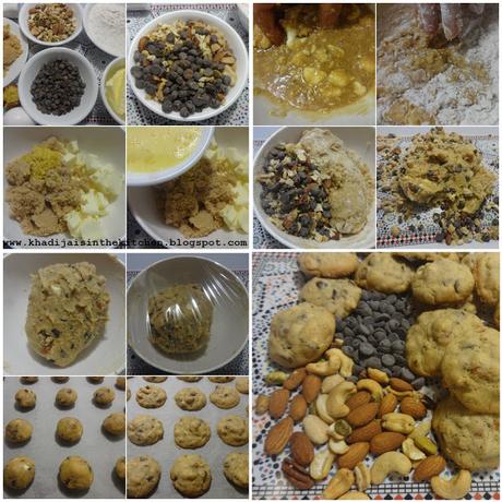 BISCUITS AUX NOIX MÉLANGÉES ET AUX PÉPITES DE CHOCOLAT / MIXED NUTS AND CHOCOLATE CHIPS COOKIES / GALLETAS DE NUECES MIXTAS Y CHISPAS DE CHOCOLATE / بيسكوي بالمكسرات المختلطة و حبيبات الشوكولاتة