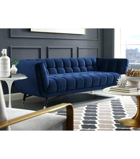 tufted velour sofa corvus aosta velvet loveseat and living room set mid century deep blue