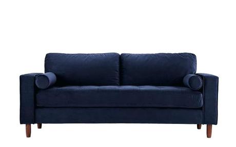 tufted velour sofa velvet set ember with bolster pillows