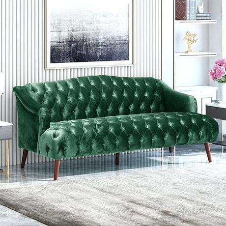 tufted velour sofa corvus aosta velvet loveseat and living room set modern glam 3