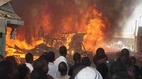 Lagos: Popular Balogun Market On Fire (Video)