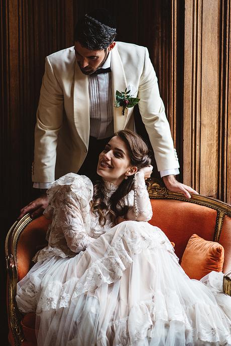 Jewish fairytale styled shoot in purple hues at the Chateau Challain