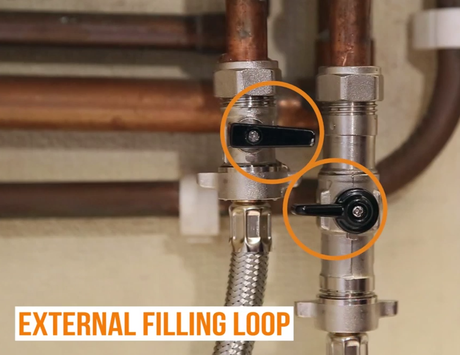 Image of an external central heating filling loop