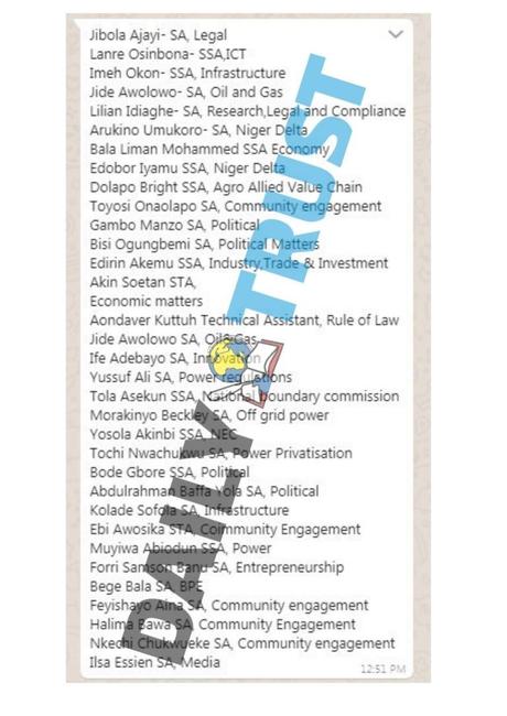 Names, Portfolios Of VP Osinbajo’s Aide Sacked By Buhari Emerges