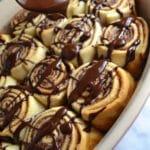 Churro Cinnamon Rolls with Chocolate Drizzle