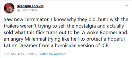 Movie Review: ‘Terminator: Dark Fate’ (Second Opinion)