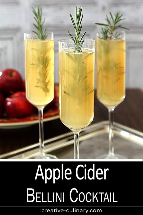 Apple Cider Bellini Cocktail with Rosemary