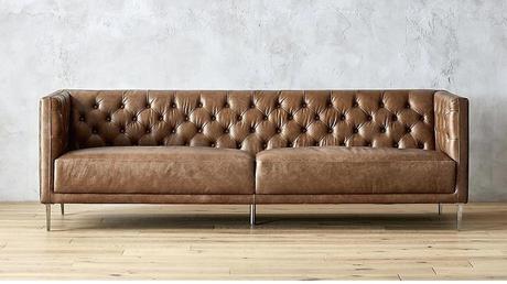 leather tufted settee couches for sale dark saddle brown sofa fall