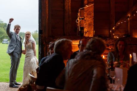 100 Best Barn Wedding Photos bride and groom look in their suffolk barn wedding reception