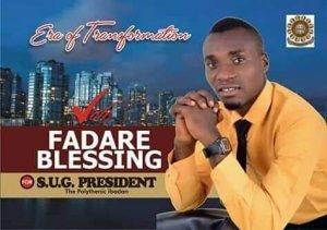 BLESSING Emerges As Poly Ibadan SUG President – 2019/2020 Academic Session