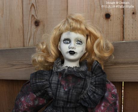 Gothic Doll , Art Doll Girl in Black And White Plaid By Ugly Shyla , Creepy cute , Unique Doll , Macabre Doll , Gothic Gifts , Spooky Doll