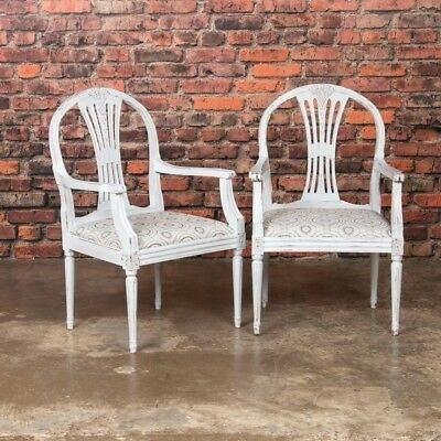 swedish gustavian chairs klismos set of antique gray painted dining