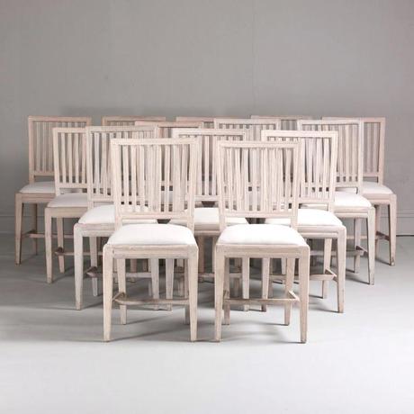 swedish gustavian chairs dining a set of fourteen in