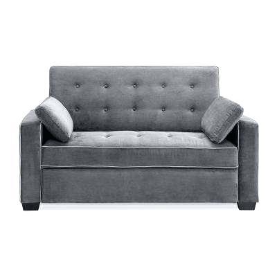 microfiber convertible sofa couch queen size bed in grey