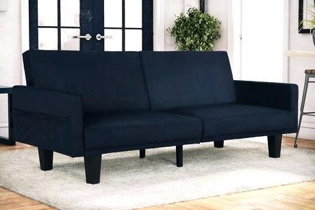 microfiber convertible sofa sectional bed metro split in navy blue