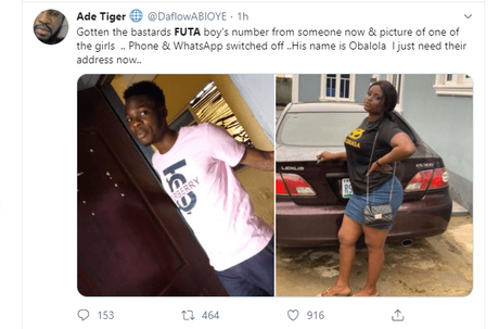 FUTA Students Who Teamed Up To Beat A 100 level Female Student Have Been Identified And Arrested (See Photos) FUTA Students Who Teamed Up To Beat A 100 level Female Student Have Been Identified And Arrested (See Photos)