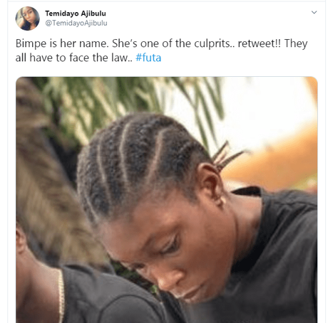 FUTA Students Who Teamed Up To Beat A 100 level Female Student Have Been Identified And Arrested (See Photos) FUTA Students Who Teamed Up To Beat A 100 level Female Student Have Been Identified And Arrested (See Photos)