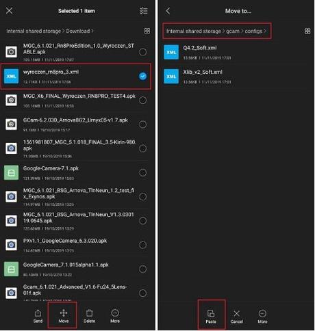 How to Install GCam Mod on Redmi Note 8 Pro move-xml-file