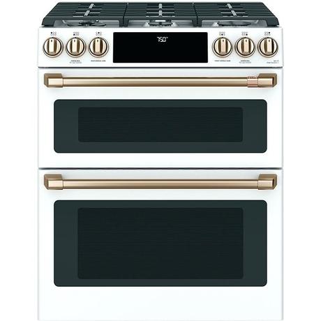 white ge oven profile double wall cafe gas ran cu ft