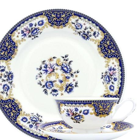 blue pattern china wallpaper fine bone dinnerware sets piece service for 4 floral with dinner plates salad soup bowls cups saucers spoons
