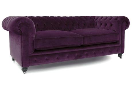 purple chesterfield couch velvet 2 seat