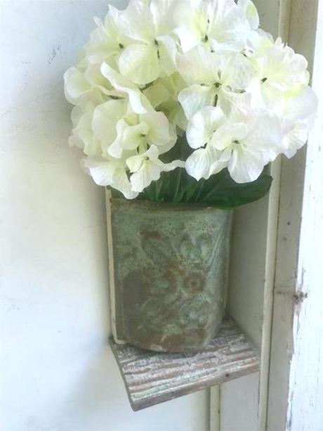 irving architectural vases shabby tin ceiling tile scrap birdhouse feeder mail post box wall pocket vase