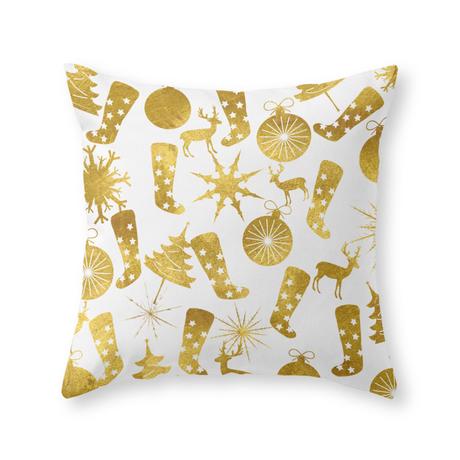 The different Christmas Gift Ideas Gold Christmas Decorations Throw Pillow by nlmiller07art