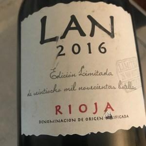 LAN Limitada 2012 Rioja reserve wine.