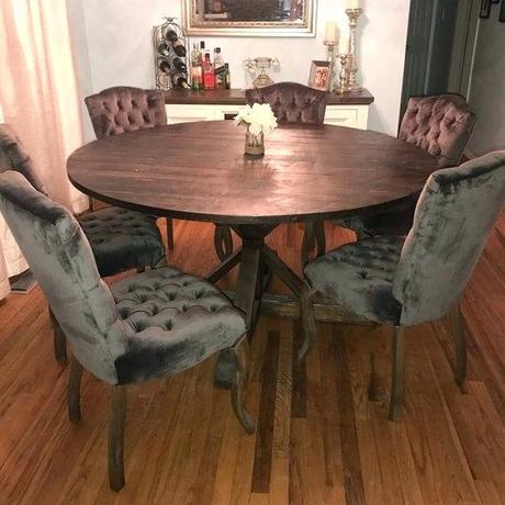 round kitchenette table kitchen tables and chairs for small spaces rustic pedestal base dining reclaimed wood