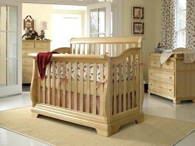 natural finish cribs baby a young built to grow sleigh crib in wood