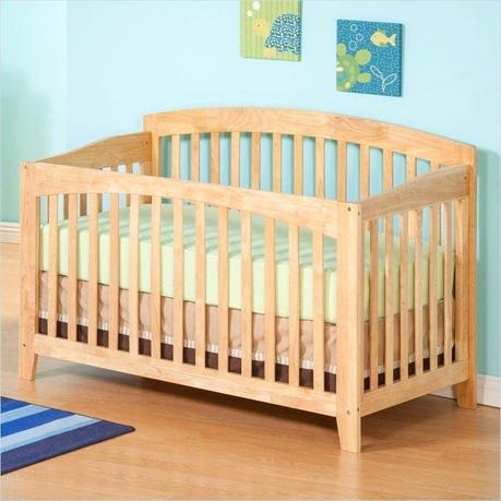 natural finish cribs wood baby furniture convertible crib in a