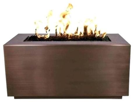 contemporary fire bowl copper pit hammered with match lit