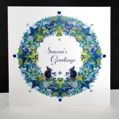 Blue Squirrel and Rabbit Christmas Garland