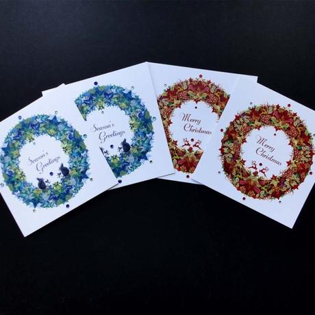 Reindeer and Squirrel Christmas Garland pack of Four Cards