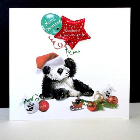 Panda Merry Christmas Grand-daughter Handmade Card