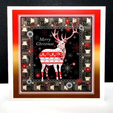 Ikat Reindeer Christmas Card