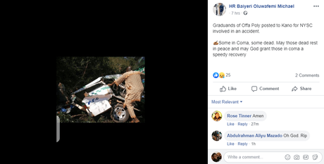 PHOTOS: Offa Poly fresh graduates killed in accident while on their way for NYSC orientation camp