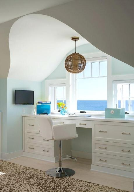 beach style desk office providence white with home space