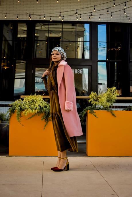 happyxnature, eco-conscious brand, eco friendly, sustainable clothing, USA made, kate hudson brand, velvet dress, fur sleeve coat, myriad musings, saumya shiohare 