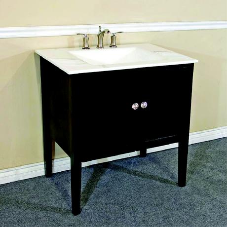 basic single standing vanity with cabinet
