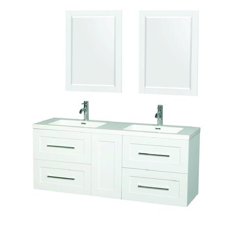 olivia double bathroom vanity in white with gloss finish