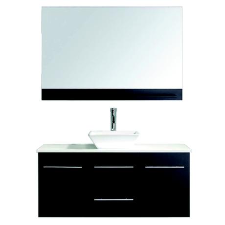 marsala single bathroom vanity in black
